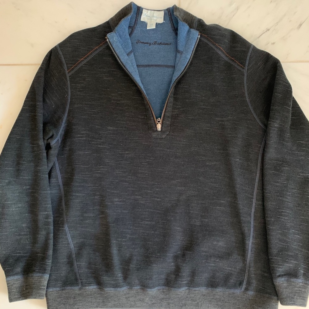Tommy Bahama men’s half zip reversible sweater